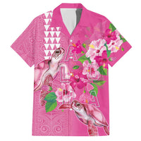 Hawaii Aloha Turtle Hibiscus and Leaves Hawaiian Shirt with Polynesian and Kakau Tattoos Rose Color LT03 Pink - Polynesian Pride