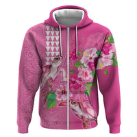 Hawaii Aloha Turtle Hibiscus and Leaves Hoodie with Polynesian and Kakau Tattoos Rose Color LT03 Zip Hoodie Pink - Polynesian Pride