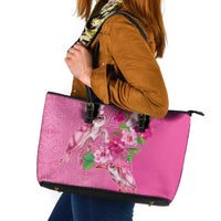 Hawaii Aloha Turtle Hibiscus and Leaves Leather Tote Bag with Polynesian and Kakau Tattoos Rose Color LT03 Pink - Polynesian Pride