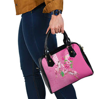 Hawaii Aloha Turtle Hibiscus and Leaves Shoulder Handbag with Polynesian and Kakau Tattoos Rose Color LT03 - Polynesian Pride