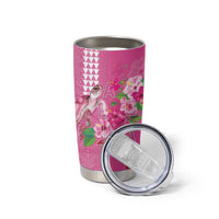 Hawaii Aloha Turtle Hibiscus and Leaves Tumbler Cup with Polynesian and Kakau Tattoos Rose Color LT03 - Polynesian Pride