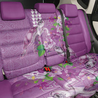 Hawaii Aloha Turtle Hibiscus and Leaves Back Car Seat Cover with Polynesian and Kakau Tattoos Lilac Color LT03 - Polynesian Pride