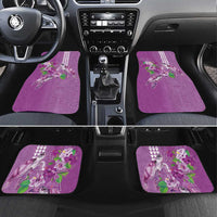 Hawaii Aloha Turtle Hibiscus and Leaves Car Mats with Polynesian and Kakau Tattoos Lilac Color LT03 Set 4pcs Purple - Polynesian Pride