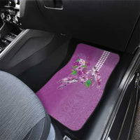 Hawaii Aloha Turtle Hibiscus and Leaves Car Mats with Polynesian and Kakau Tattoos Lilac Color LT03 - Polynesian Pride