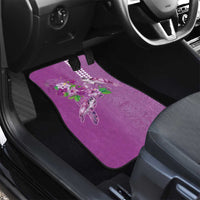 Hawaii Aloha Turtle Hibiscus and Leaves Car Mats with Polynesian and Kakau Tattoos Lilac Color LT03 - Polynesian Pride