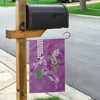 Hawaii Aloha Turtle Hibiscus and Leaves Garden Flag with Polynesian and Kakau Tattoos Lilac Color LT03 - Polynesian Pride