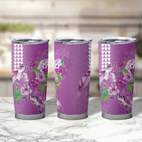 Hawaii Aloha Turtle Hibiscus and Leaves Tumbler Cup with Polynesian and Kakau Tattoos Lilac Color LT03 - Polynesian Pride