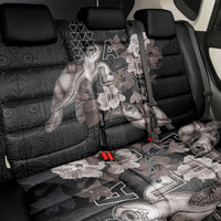 Hawaii Aloha Turtle Hibiscus and Leaves Back Car Seat Cover with Polynesian and Kakau Tattoos Black Color LT03 - Polynesian Pride