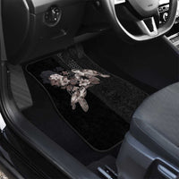Hawaii Aloha Turtle Hibiscus and Leaves Car Mats with Polynesian and Kakau Tattoos Black Color LT03 - Polynesian Pride