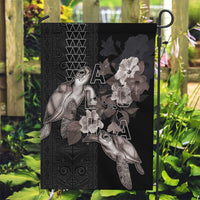 Hawaii Aloha Turtle Hibiscus and Leaves Garden Flag with Polynesian and Kakau Tattoos Black Color LT03 Garden Flag Black - Polynesian Pride