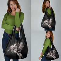 Hawaii Aloha Turtle Hibiscus and Leaves Grocery Bag with Polynesian and Kakau Tattoos Black Color LT03 - Polynesian Pride