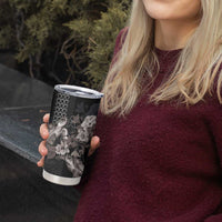 Hawaii Aloha Turtle Hibiscus and Leaves Tumbler Cup with Polynesian and Kakau Tattoos Black Color LT03 - Polynesian Pride