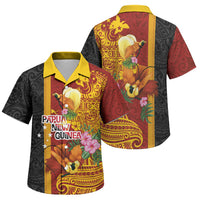 Papua New Guinea Independence Day Family Matching Puletasi and Hawaiian Shirt Birds-of-Paradise Melanesian Tattoos Tropical Plants