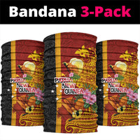 Papua New Guinea Independence Day Neck Gaiter Birds-of-Paradise Melanesian Tattoos Tropical Plants
