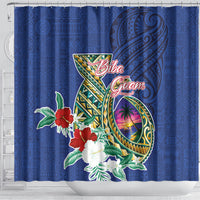 Guam Chamorro Shower Curtain Tribal Latte Stone and Seal Artwork Polynesian Patterns