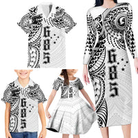 Samoa 685 Art Traditional Tattoo Pattern Family Matching Long Sleeve Bodycon Dress and Hawaiian Shirt White Color LT03 - Polynesian Pride