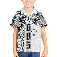 Samoa 685 Art Traditional Tattoo Pattern Family Matching Long Sleeve Bodycon Dress and Hawaiian Shirt White Color LT03 Son's Shirt White - Polynesian Pride