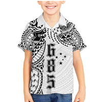 Samoa 685 Art Traditional Tattoo Pattern Family Matching Mermaid Dress and Hawaiian Shirt White Color LT03 Son's Shirt White - Polynesian Pride