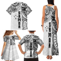 Samoa 685 Art Traditional Tattoo Pattern Family Matching Tank Maxi Dress and Hawaiian Shirt White Color LT03 - Polynesian Pride