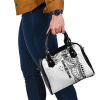 Samoa 685 Art Traditional Tattoo Pattern Shoulder Handbag White Color