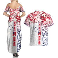 Samoa 685 Art Traditional Tattoo Pattern Couples Matching Summer Maxi Dress and Hawaiian Shirt Gradient Color