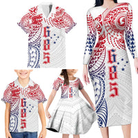 Samoa 685 Art Traditional Tattoo Pattern Family Matching Long Sleeve Bodycon Dress and Hawaiian Shirt Gradient Color LT03 - Polynesian Pride