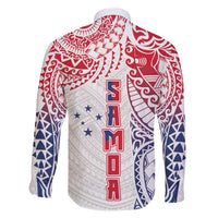 Samoa 685 Art Traditional Tattoo Pattern Family Matching Off The Shoulder Long Sleeve Dress and Hawaiian Shirt Gradient Color LT03 - Polynesian Pride