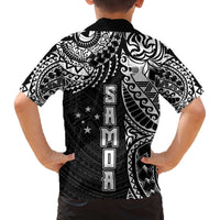 Samoa 685 Art Traditional Tattoo Pattern Family Matching Off The Shoulder Long Sleeve Dress and Hawaiian Shirt Black Color LT03 - Polynesian Pride
