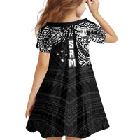 Samoa 685 Art Traditional Tattoo Pattern Family Matching Short Sleeve Bodycon Dress and Hawaiian Shirt Black Color LT03 - Polynesian Pride
