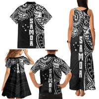 Samoa 685 Art Traditional Tattoo Pattern Family Matching Tank Maxi Dress and Hawaiian Shirt Black Color LT03 - Polynesian Pride
