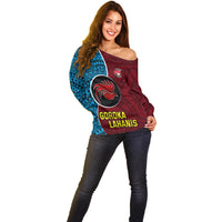Bintangor Goroka Lahanis Rugby Off Shoulder Sweater Papua New Guinea Polynesian Tattoo LT03 - Polynesian Pride