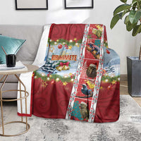 New Zealand Merry Christmas Blanket Maori Animals, Koru Tattoo - Red Xmas Style LT03 - Polynesian Pride