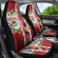 New Zealand Merry Christmas Car Seat Cover Maori Animals, Koru Tattoo - Red Xmas Style LT03 - Polynesian Pride