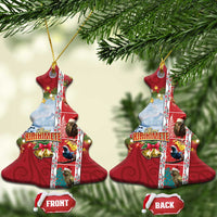 New Zealand Merry Christmas Ceramic Ornament Maori Animals, Koru Tattoo - Red Xmas Style LT03 Christmas Tree Red - Polynesian Pride