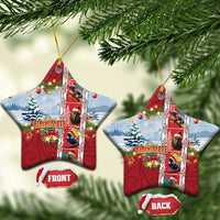 New Zealand Merry Christmas Ceramic Ornament Maori Animals, Koru Tattoo - Red Xmas Style LT03 Star Red - Polynesian Pride