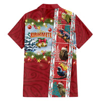 New Zealand Merry Christmas Family Matching Long Sleeve Bodycon Dress and Hawaiian Shirt Maori Animals, Koru Tattoo - Red Xmas Style LT03 - Polynesian Pride