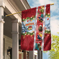 New Zealand Merry Christmas Garden Flag Maori Animals, Koru Tattoo - Red Xmas Style LT03 House Flag Red - Polynesian Pride