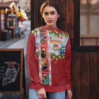 New Zealand Merry Christmas Ugly Christmas Sweater Maori Animals, Koru Tattoo - Red Xmas Style LT03 - Polynesian Pride
