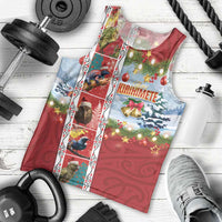 New Zealand Merry Christmas Men Tank Top Maori Animals, Koru Tattoo - Red Xmas Style LT03 - Polynesian Pride