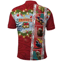 New Zealand Merry Christmas Polo Shirt Maori Animals, Koru Tattoo - Red Xmas Style LT03 - Polynesian Pride