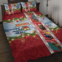 New Zealand Merry Christmas Quilt Bed Set Maori Animals, Koru Tattoo - Red Xmas Style LT03 Red - Polynesian Pride