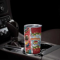 New Zealand Merry Christmas Tumbler Cup Maori Animals Xmas Style and Koru Tattoo Red Color LT03 - Polynesian Pride