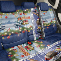 New Zealand Merry Christmas Back Car Seat Cover Maori Animals, Koru Tattoo - Blue Xmas Style LT03 - Polynesian Pride