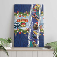 New Zealand Merry Christmas Canvas Wall Art Maori Animals, Koru Tattoo - Blue Xmas Style LT03 - Polynesian Pride