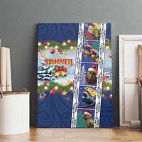 New Zealand Merry Christmas Canvas Wall Art Maori Animals, Koru Tattoo - Blue Xmas Style LT03 - Polynesian Pride