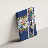 New Zealand Merry Christmas Canvas Wall Art Maori Animals, Koru Tattoo - Blue Xmas Style LT03 - Polynesian Pride