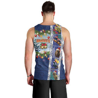 New Zealand Merry Christmas Men Tank Top Maori Animals, Koru Tattoo - Blue Xmas Style LT03 - Polynesian Pride
