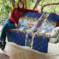New Zealand Merry Christmas Quilt Maori Animals, Koru Tattoo - Blue Xmas Style LT03 - Polynesian Pride