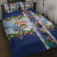 New Zealand Merry Christmas Quilt Bed Set Maori Animals, Koru Tattoo - Blue Xmas Style LT03 Blue - Polynesian Pride