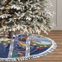 New Zealand Merry Christmas Tree Skirt Maori Animals, Koru Tattoo - Blue Xmas Style LT03 - Polynesian Pride